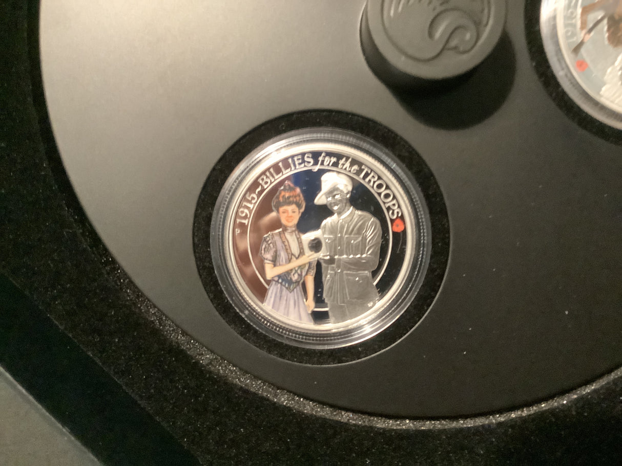 2015 The Anzac Spirit 100th Anniversary 3 Coin 1/2 ounce silver coin set. LOW NUMBER 0002