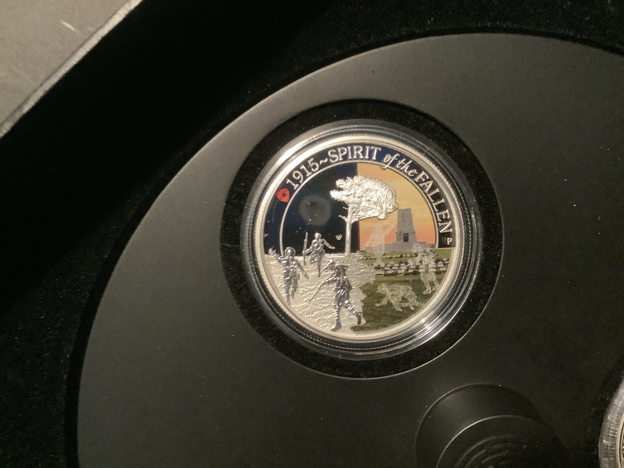 2015 The Anzac Spirit 100th Anniversary 3 Coin 1/2 ounce silver coin set. LOW NUMBER 0002