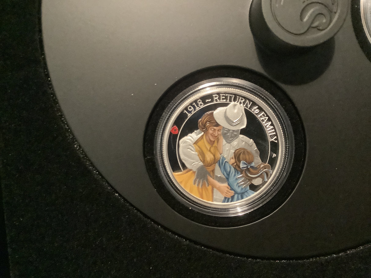 2018 The Anzac Spirit 100th Anniversary 3 Coin 1/2 ounce silver coin set.