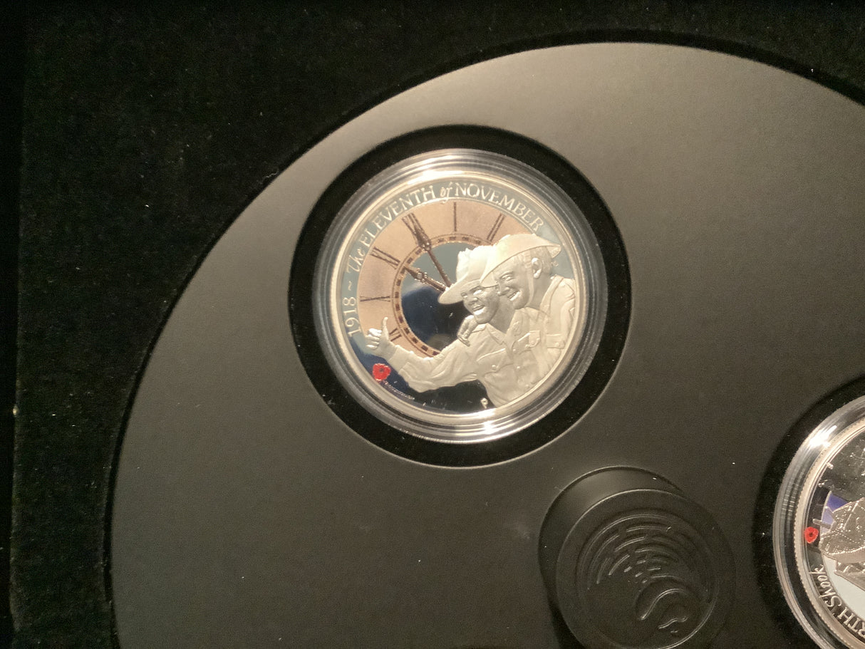 2018 The Anzac Spirit 100th Anniversary 3 Coin 1/2 ounce silver coin set.