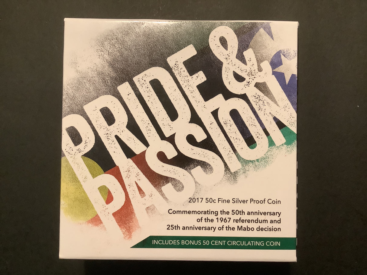 2017 50c Fine Silver Proof Coin. Pride and Passion 25th anniversary of Mabo.