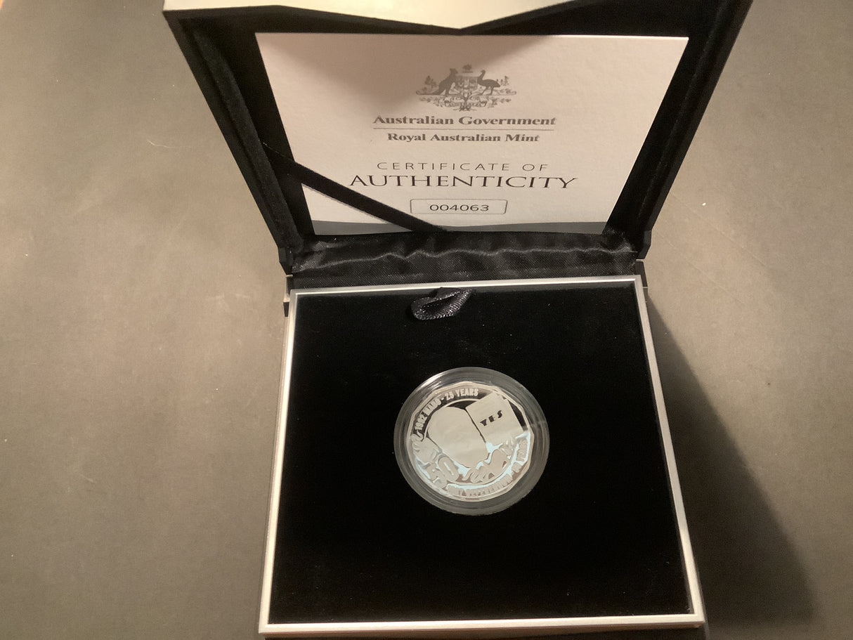 2017 50c Fine Silver Proof Coin. Pride and Passion 25th anniversary of Mabo.