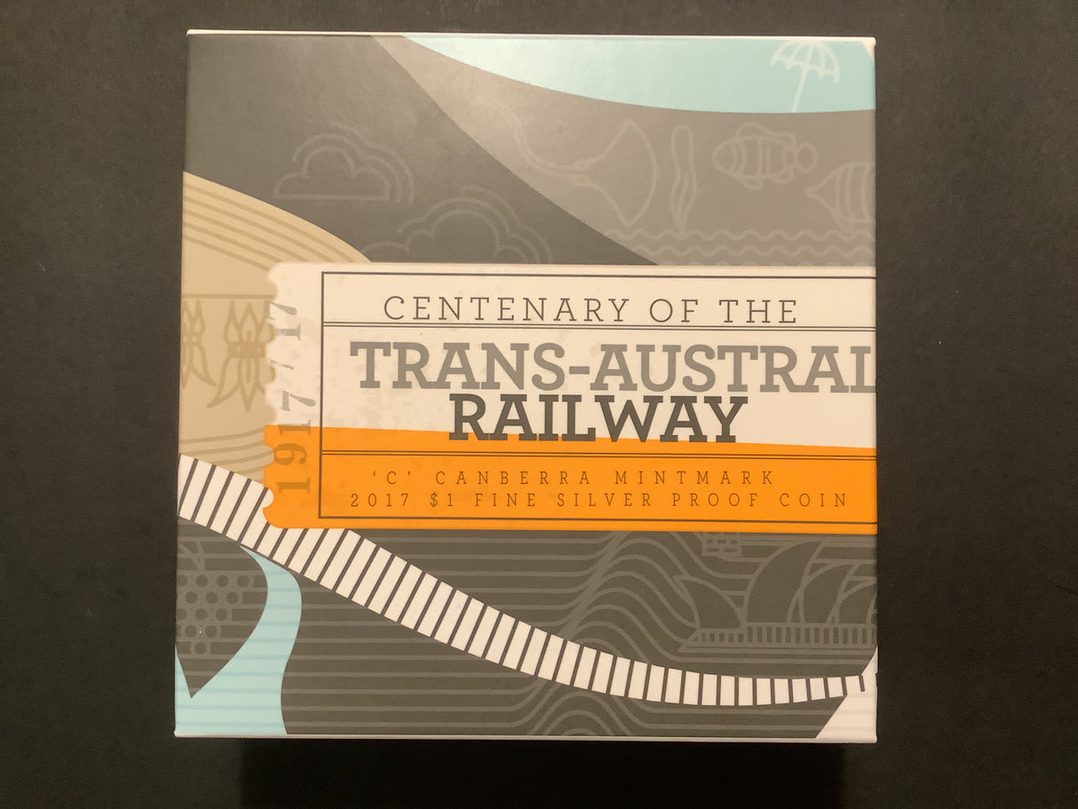 2017 Centenary of the Trans-Australian Railway. $1 Fine Silver Proof Coin.