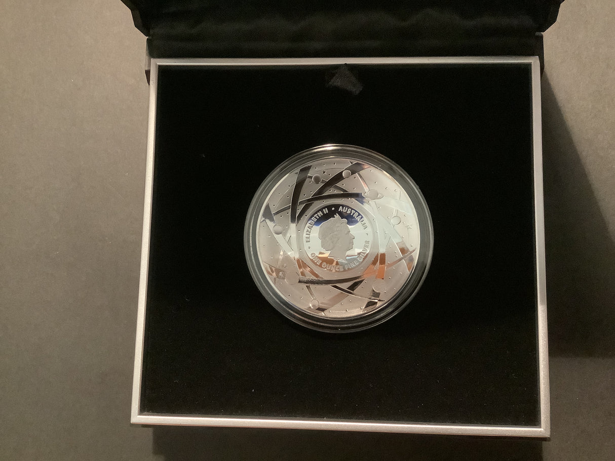 2019 The Earth & Beyond. The Sun $5 Coloured Fine Silver Proof Doomed Coin.