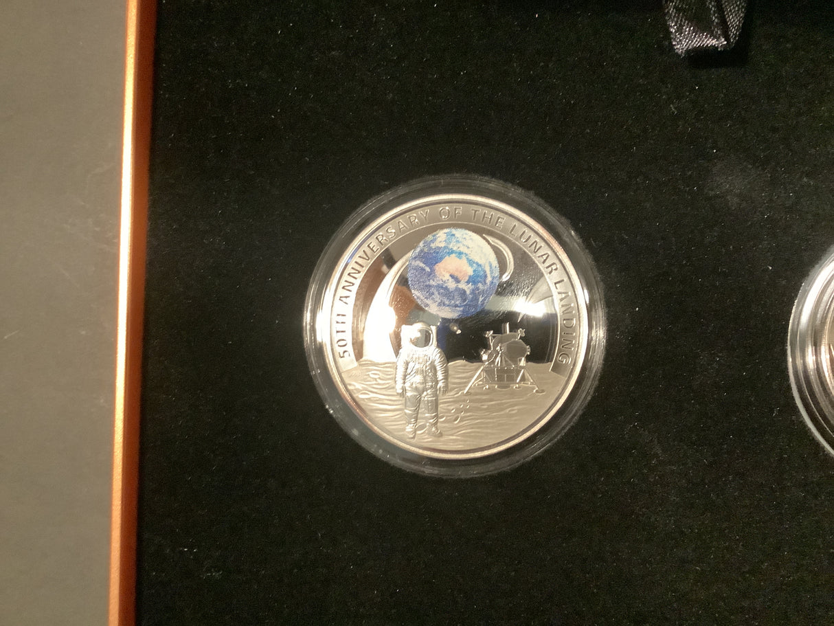 2019 50th Anniversary of Apollo 11 Moon Landing. Two-Coin Proof Set