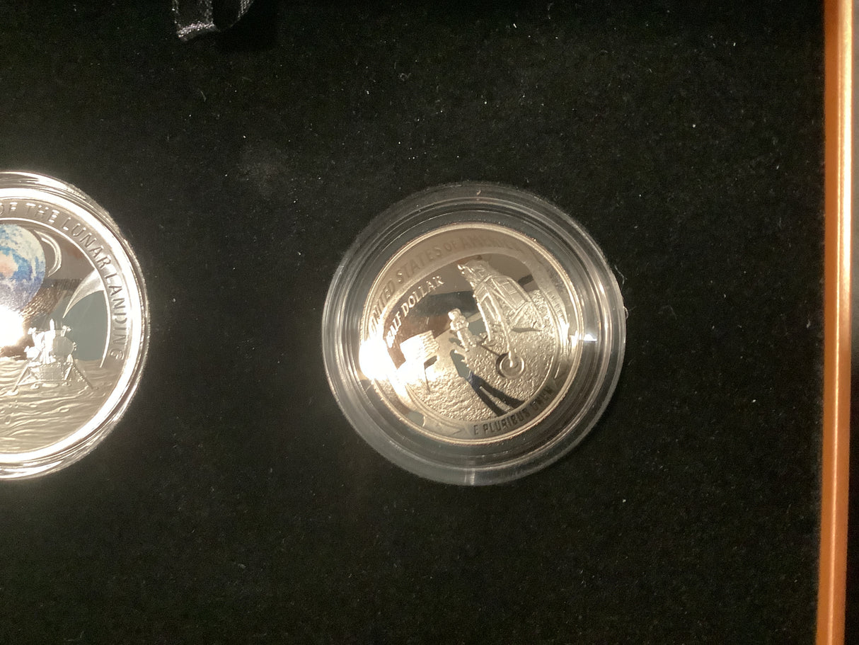 2019 50th Anniversary of Apollo 11 Moon Landing. Two-Coin Proof Set