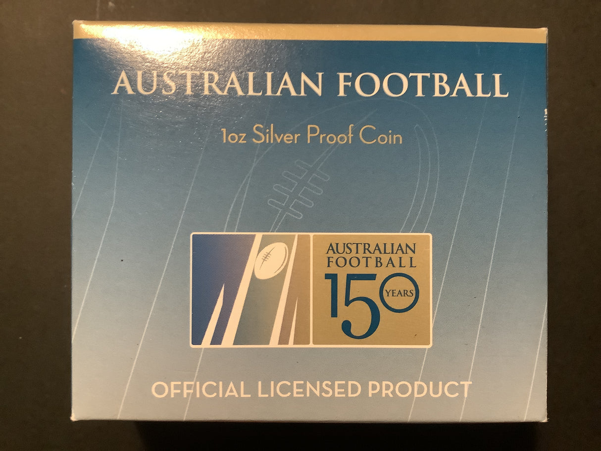 2008 $1 Australian Football 150 Years 1oz Silver Proof Coin.