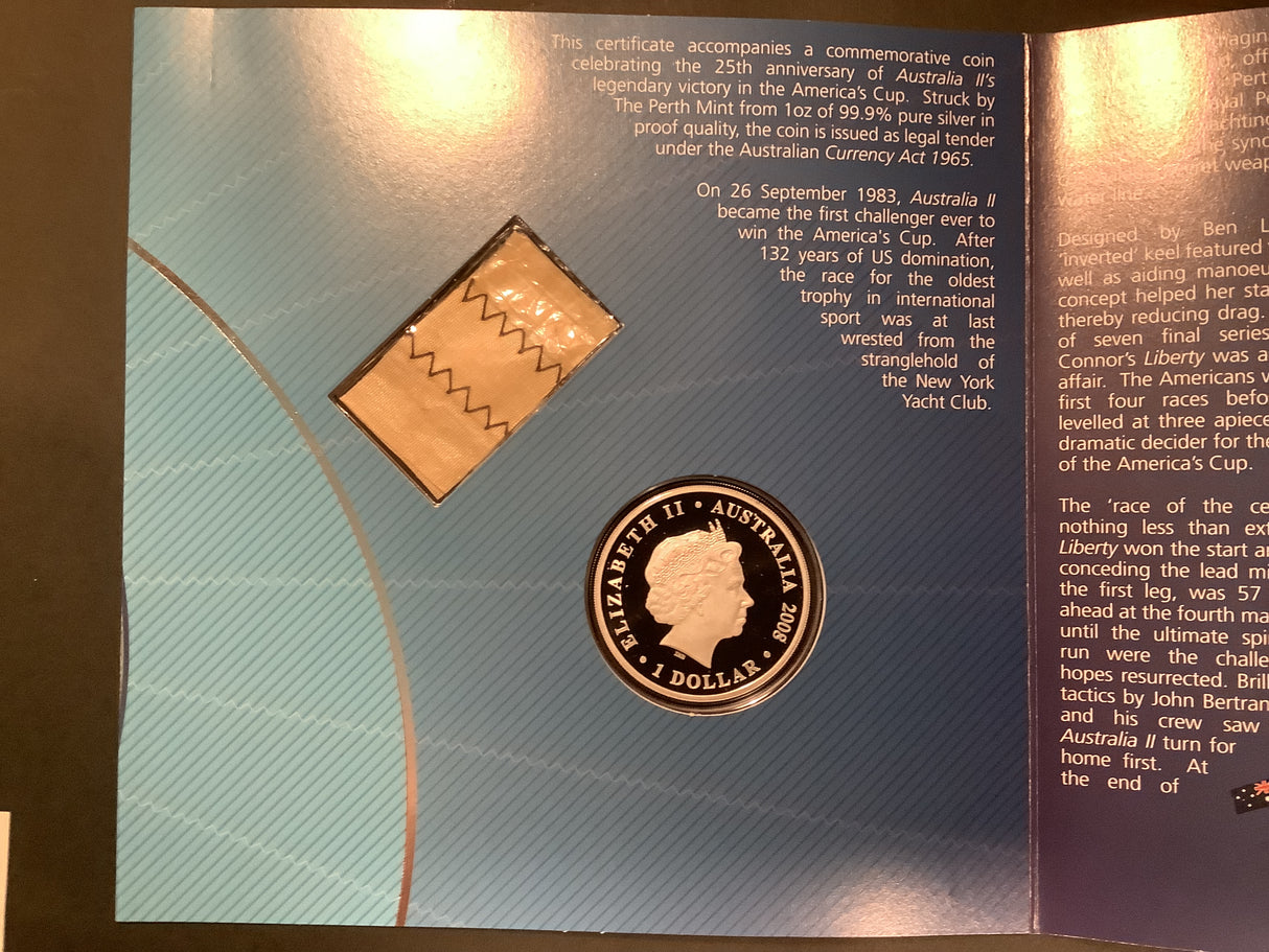 2008 25th Anniversary of Australia II America’s Cup Victory 1oz Silver Proof Coin.