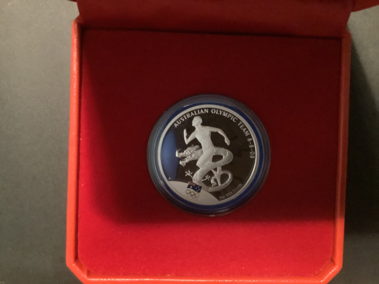 2008 Australian Olympic Team 1oz Silver Proof Coin.