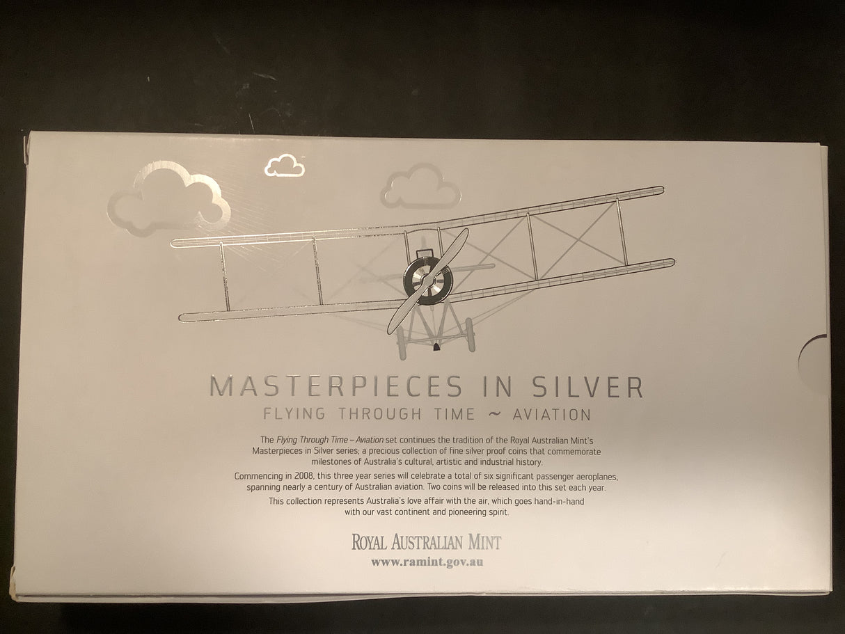 2008-10 Masterpieces in Silver. Flying Through Time Aviation. 6 Coin Set.