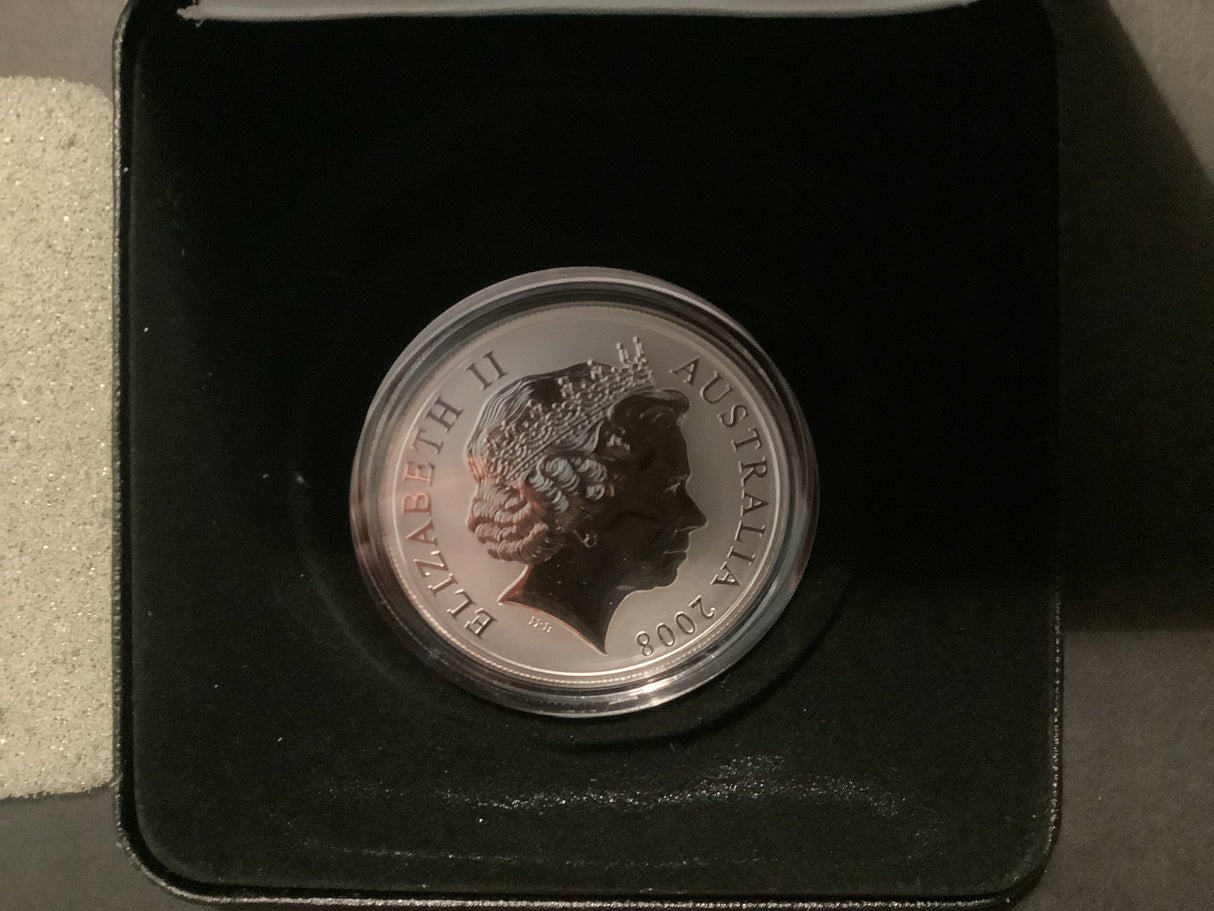 2008 $1 Selectively Gold Plated Silver Kangaroo Proof Coin. Reg Mombassa.
