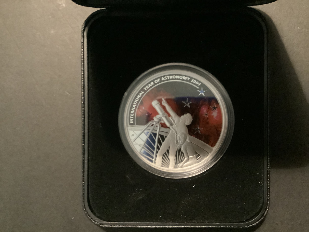 2009 $1 International Year of Astronomy 1oz Silver Proof Coin.