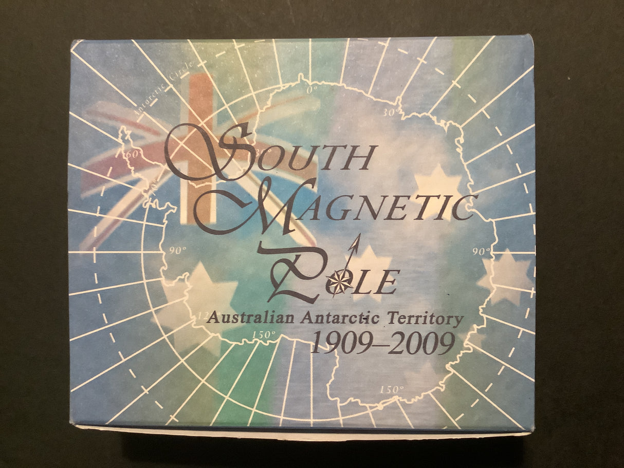 2009 Australian Antarctic Territory South Magnetic Pole 1oz Silver Proof Coin.