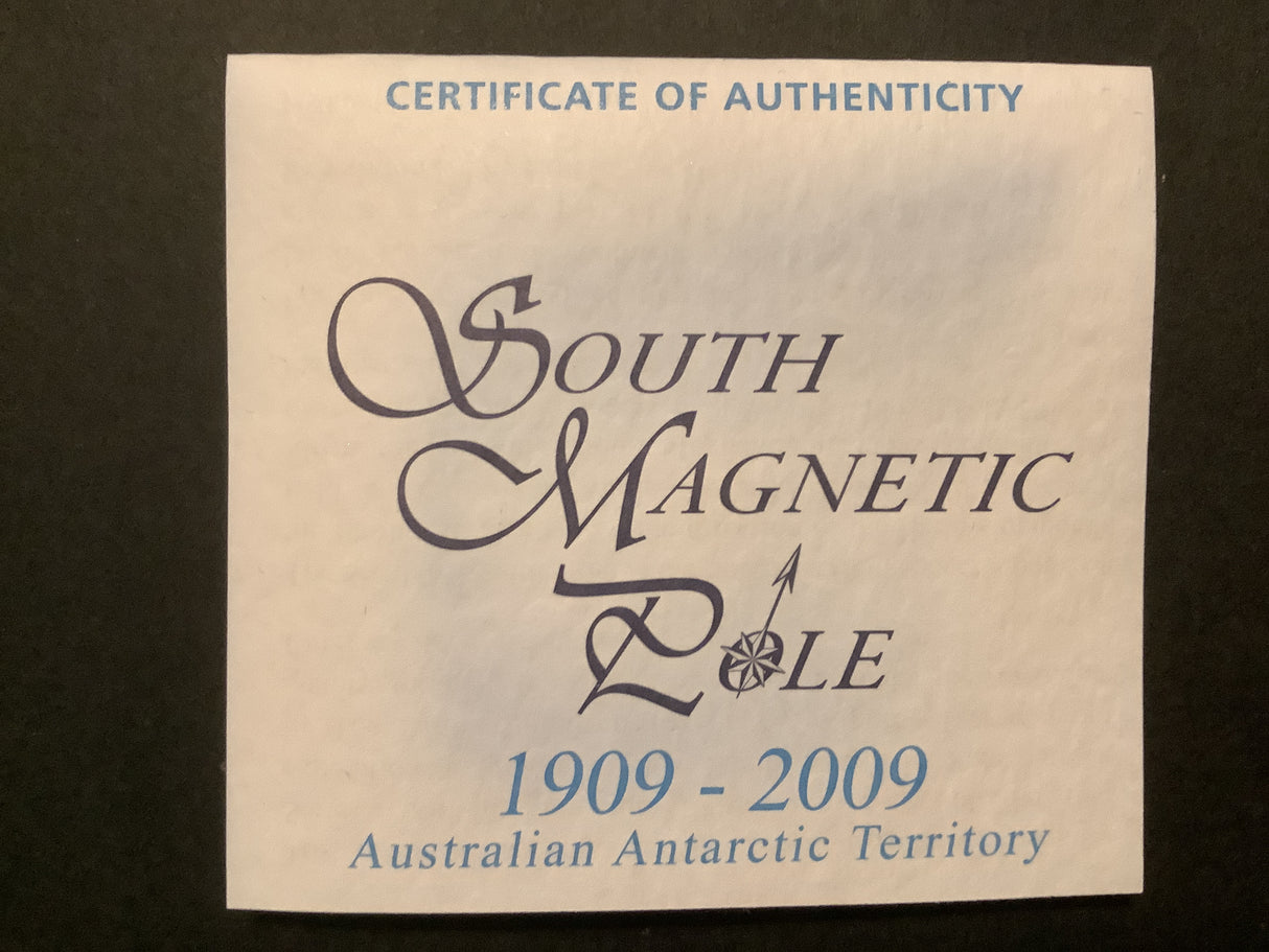 2009 Australian Antarctic Territory South Magnetic Pole 1oz Silver Proof Coin.