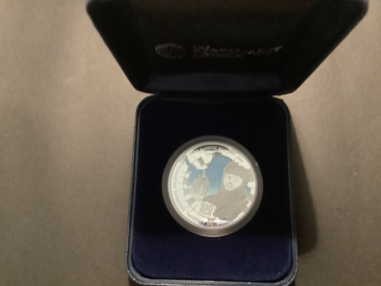 2009 Australian Antarctic Territory South Magnetic Pole 1oz Silver Proof Coin.
