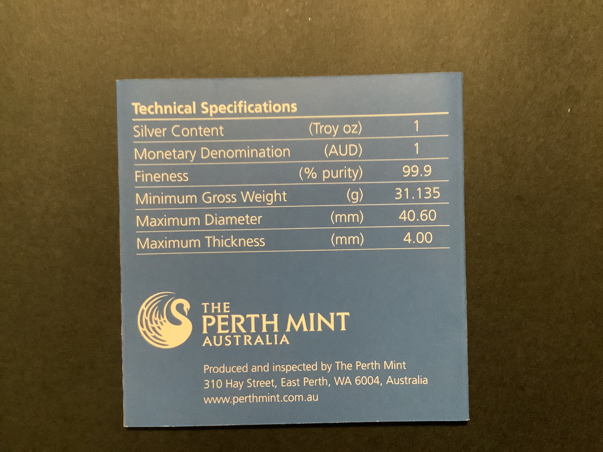 2010 $1 Australian Centenary of Flight 1 Ounce Silver Proof Coin.