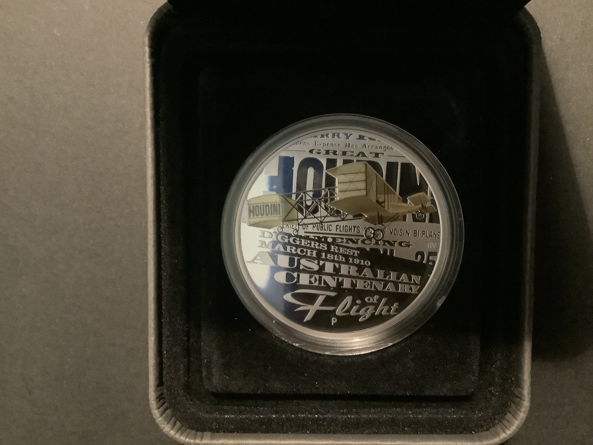 2010 $1 Australian Centenary of Flight 1 Ounce Silver Proof Coin.