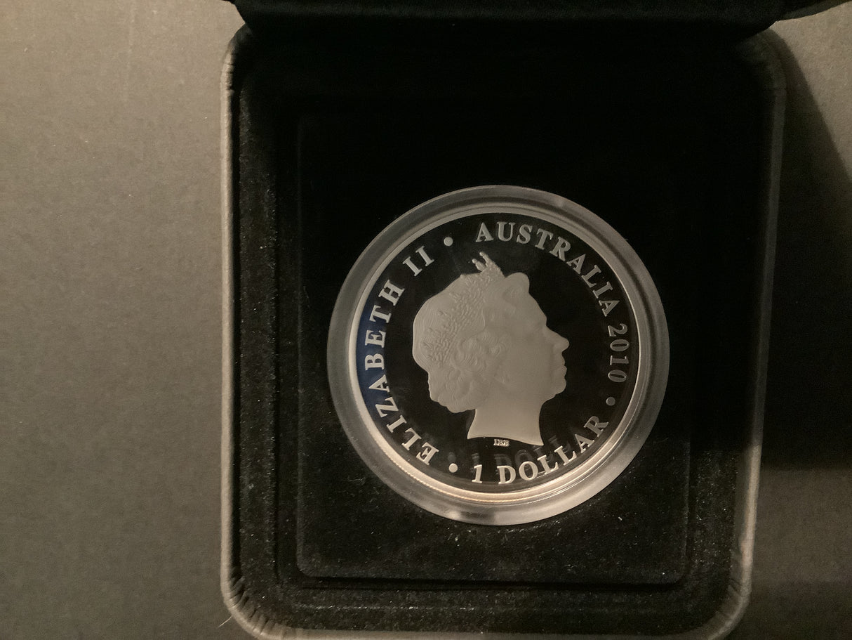 2010 $1 Australian Olympic Winter Team 1oz Silver Proof Coin.
