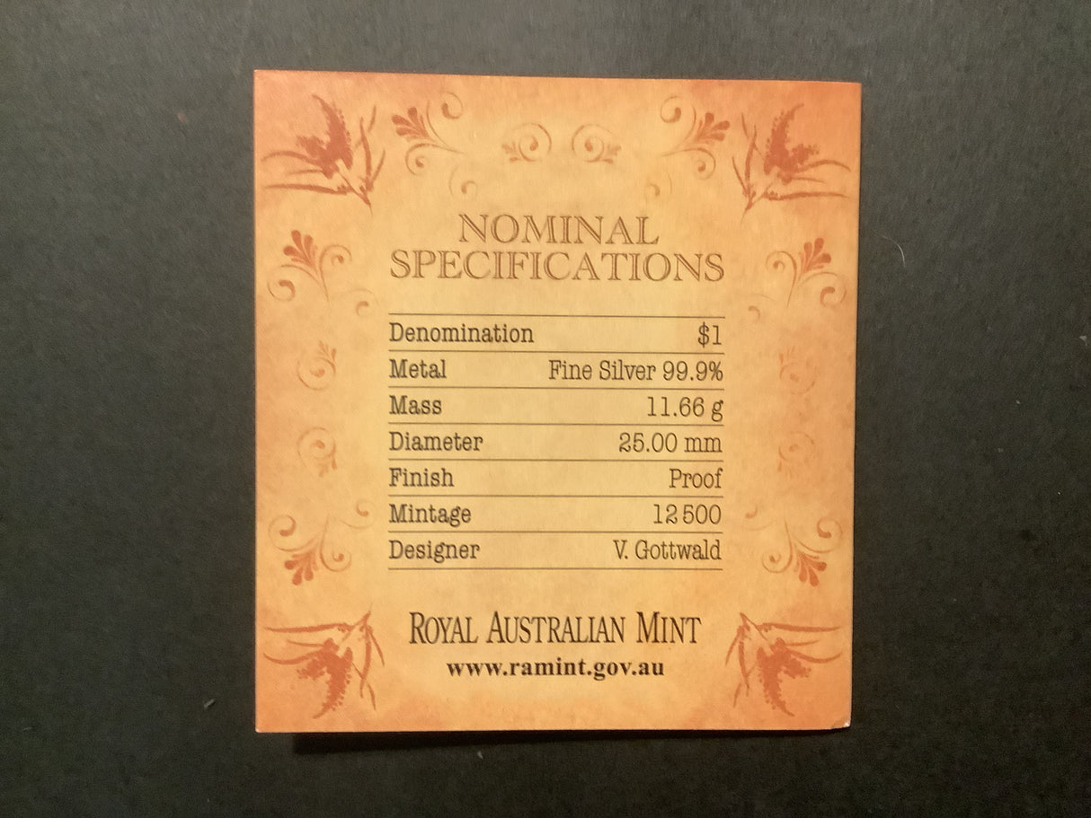 2010 $1 Fine Silver Proof Coin. 100 Years of Australian Coinage.