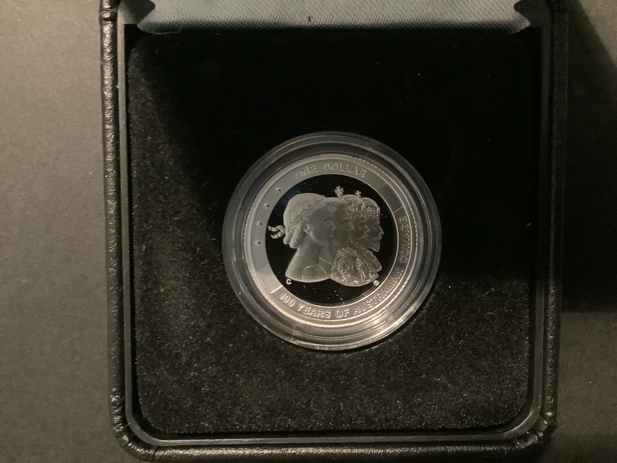 2010 $1 Fine Silver Proof Coin. 100 Years of Australian Coinage.