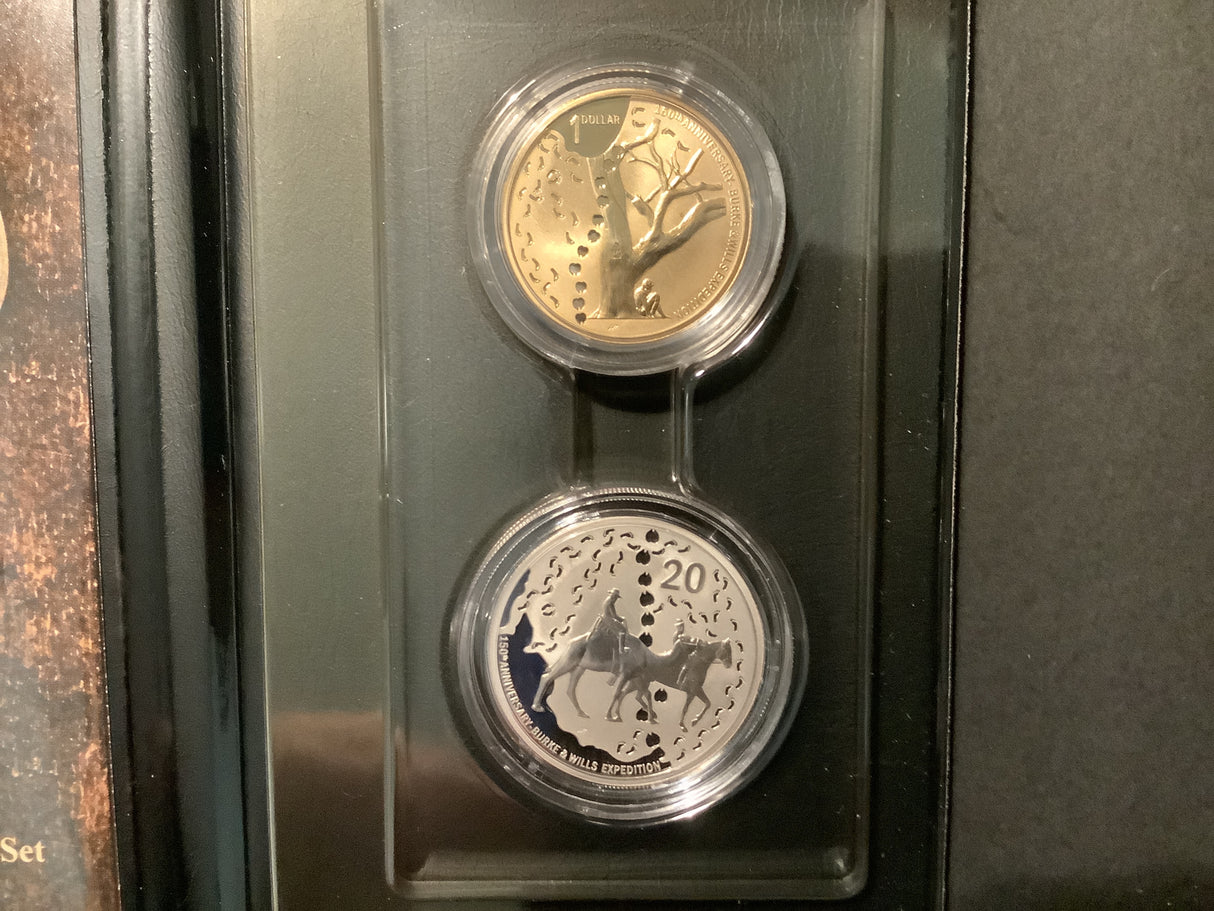 2010 2 Coin Proof Set. 150th Anniversary of the Burkes & Wills Expedition.
