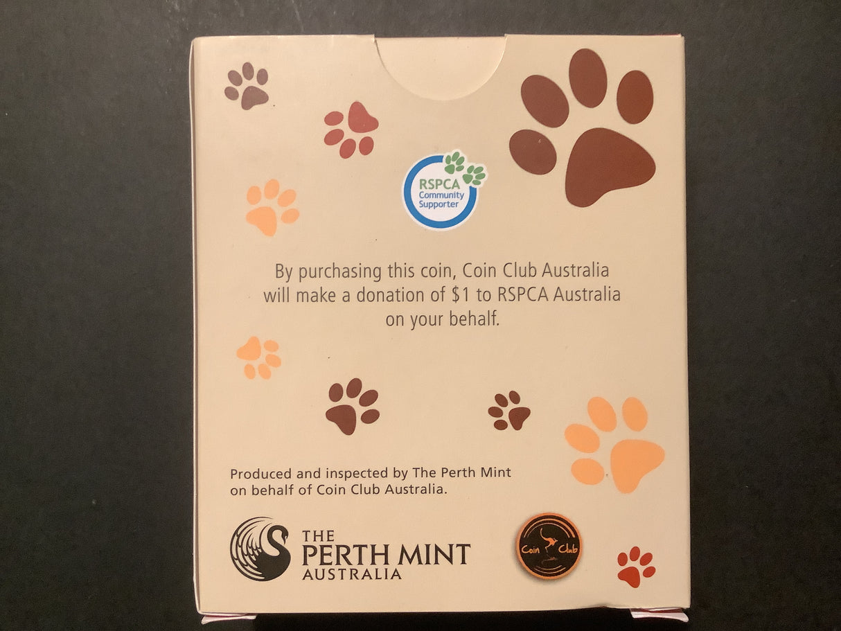 2010 $1 Working Dogs Border Collie Sheep Dog. 1 Ounce Silver Proof Coin