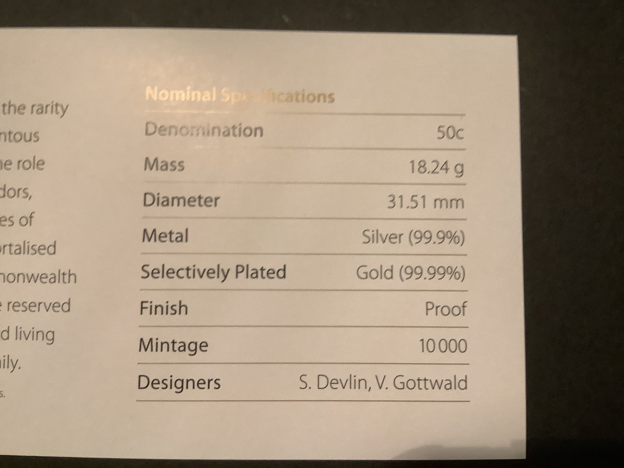 2011 50c Selectively Gold Plated Silver Proof Coin Set. Royal Wedding.