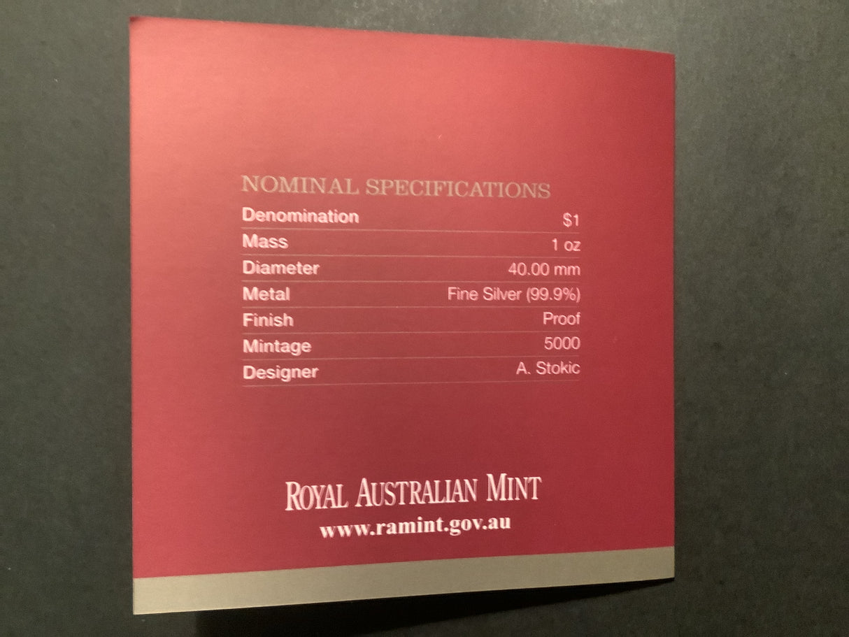 2013 $1 Silver Proof Coin. 40th Anniversary Sydney Opera House.