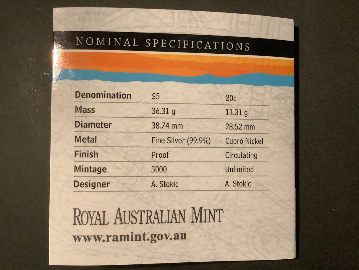 2013 $5 Silver Proof Coin. Centenary of Canberra.