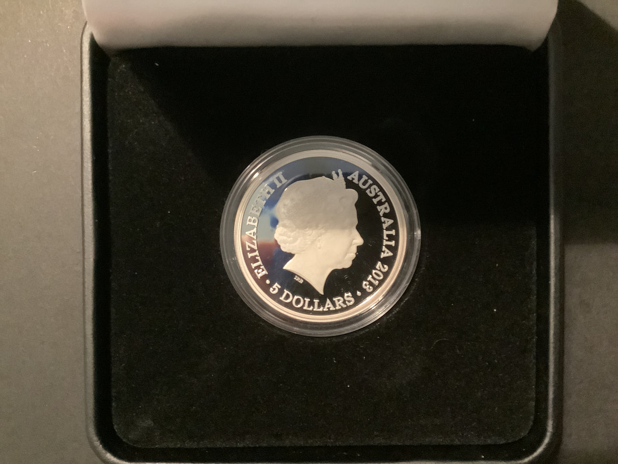 2013 $5 Silver Proof Coin. Centenary of Canberra.