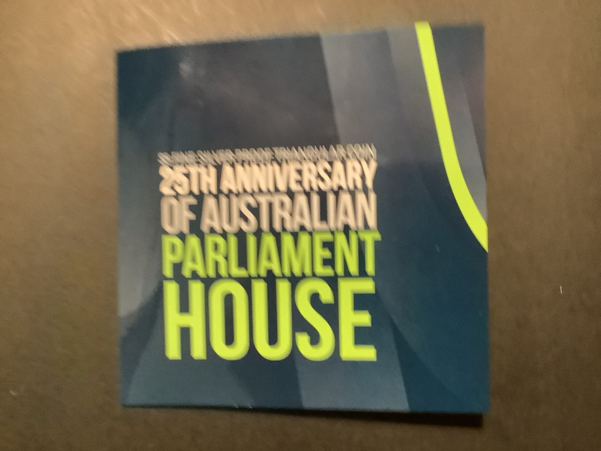 2013 $5 Silver Proof Triangular Coin. 25th Anniversary of Parliament House.