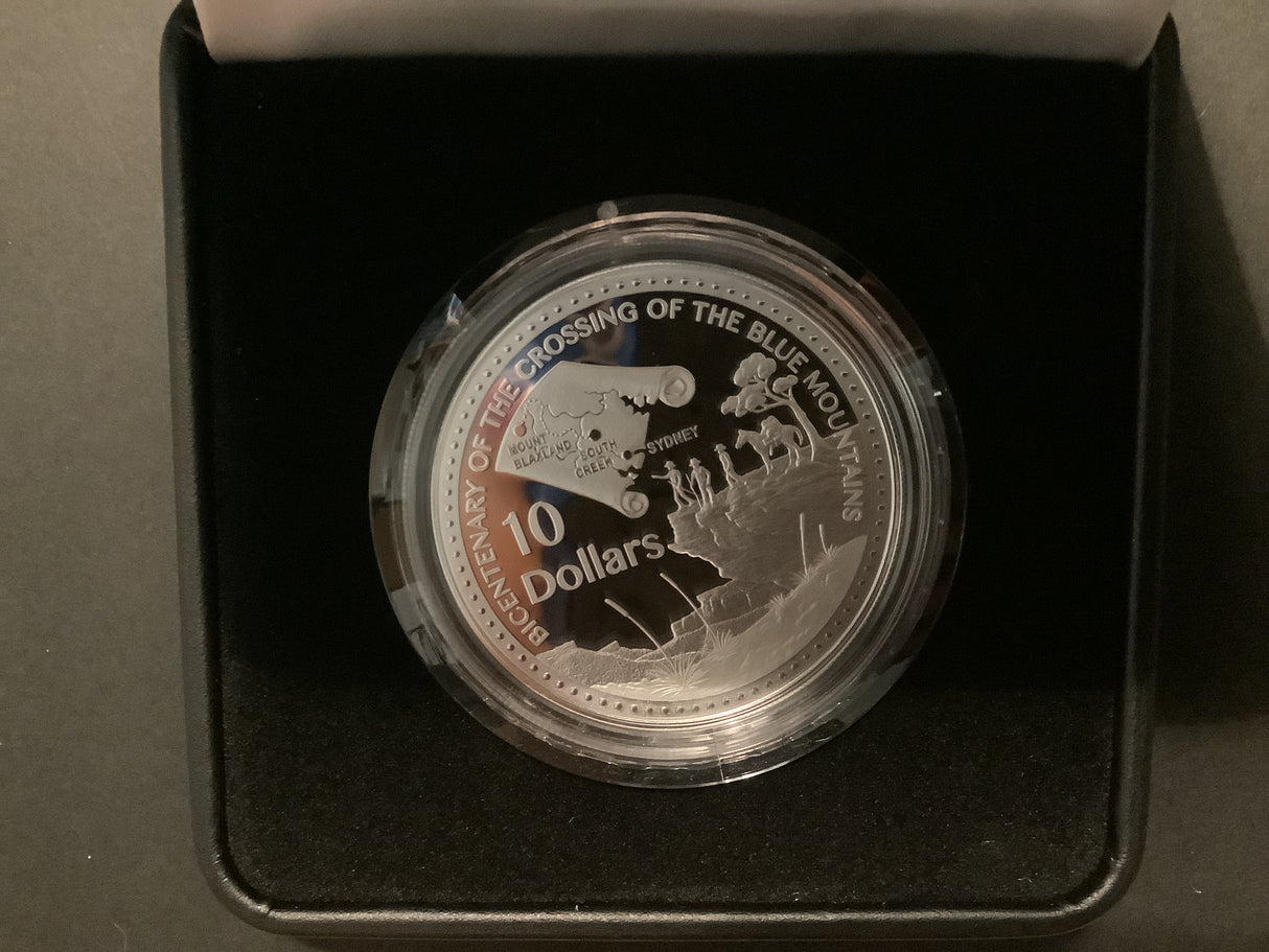 2013 $10 Silver Proof. Bicentenary of Crossing of the Blue Mountains.