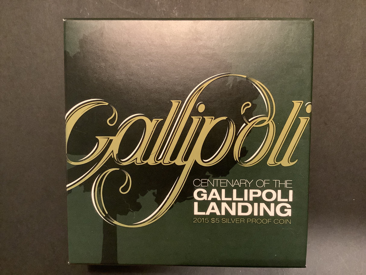 2015 $5 Silver Proof Coin. Centenary of the Gallipoli Landing.