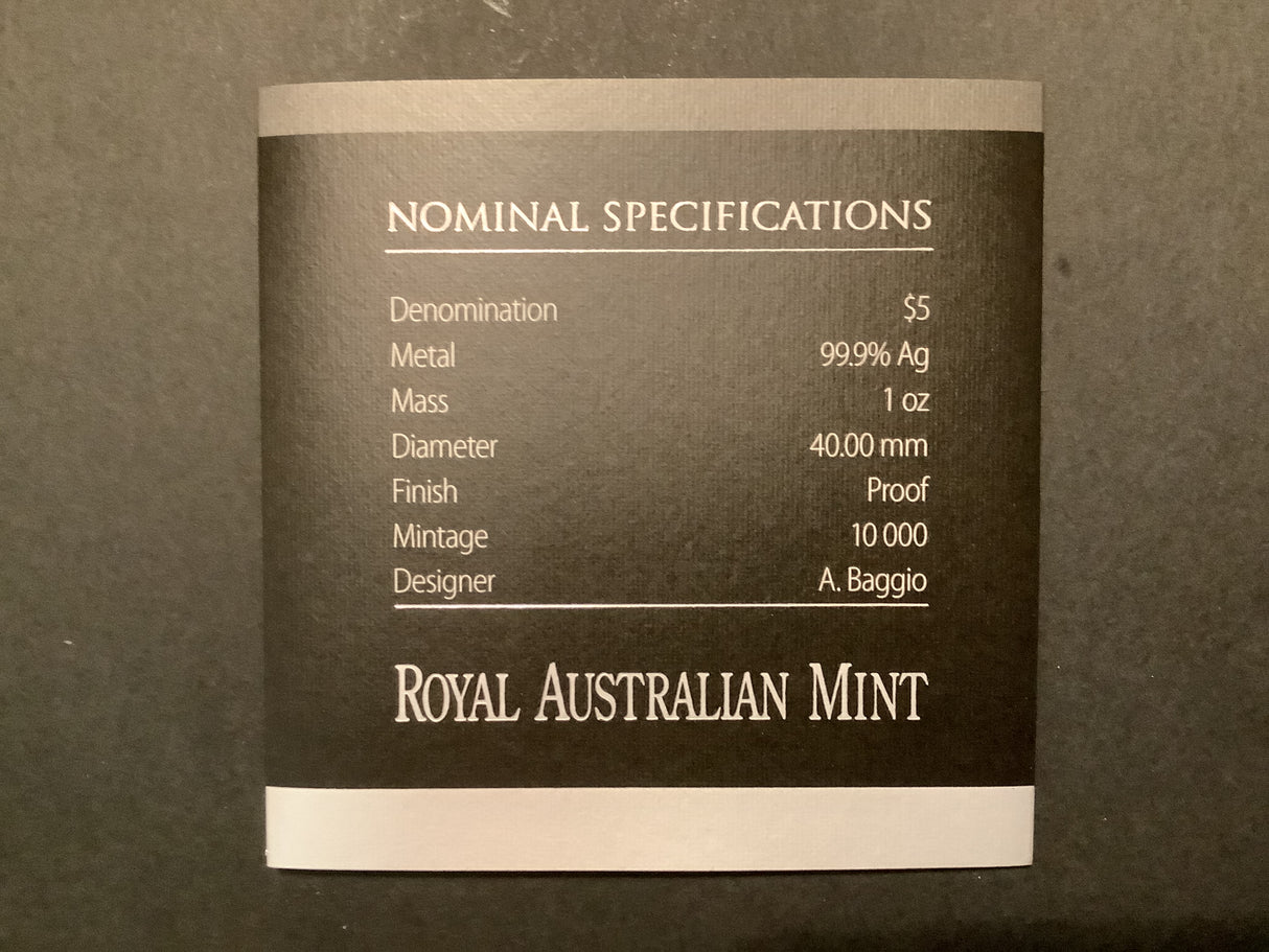 2015 $5 Silver Proof Coin. Centenary of the Gallipoli Landing.