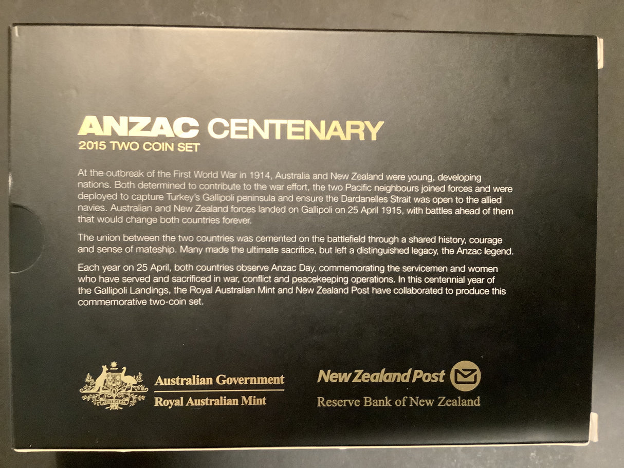 2015 Two Coin Silver Set. ANZAC Centenary