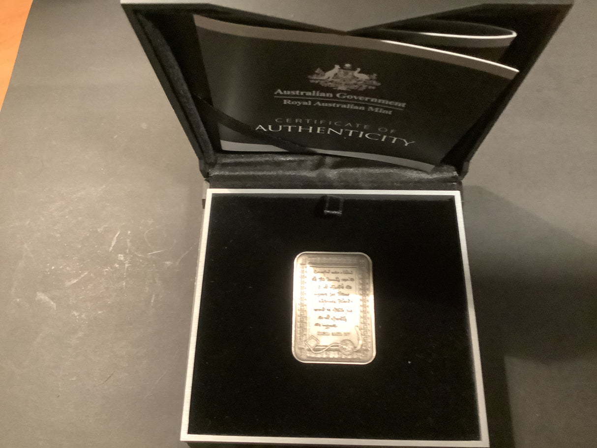 2015 $5 Silver Antique Rectangular Coin. Magna Carta 800 years.