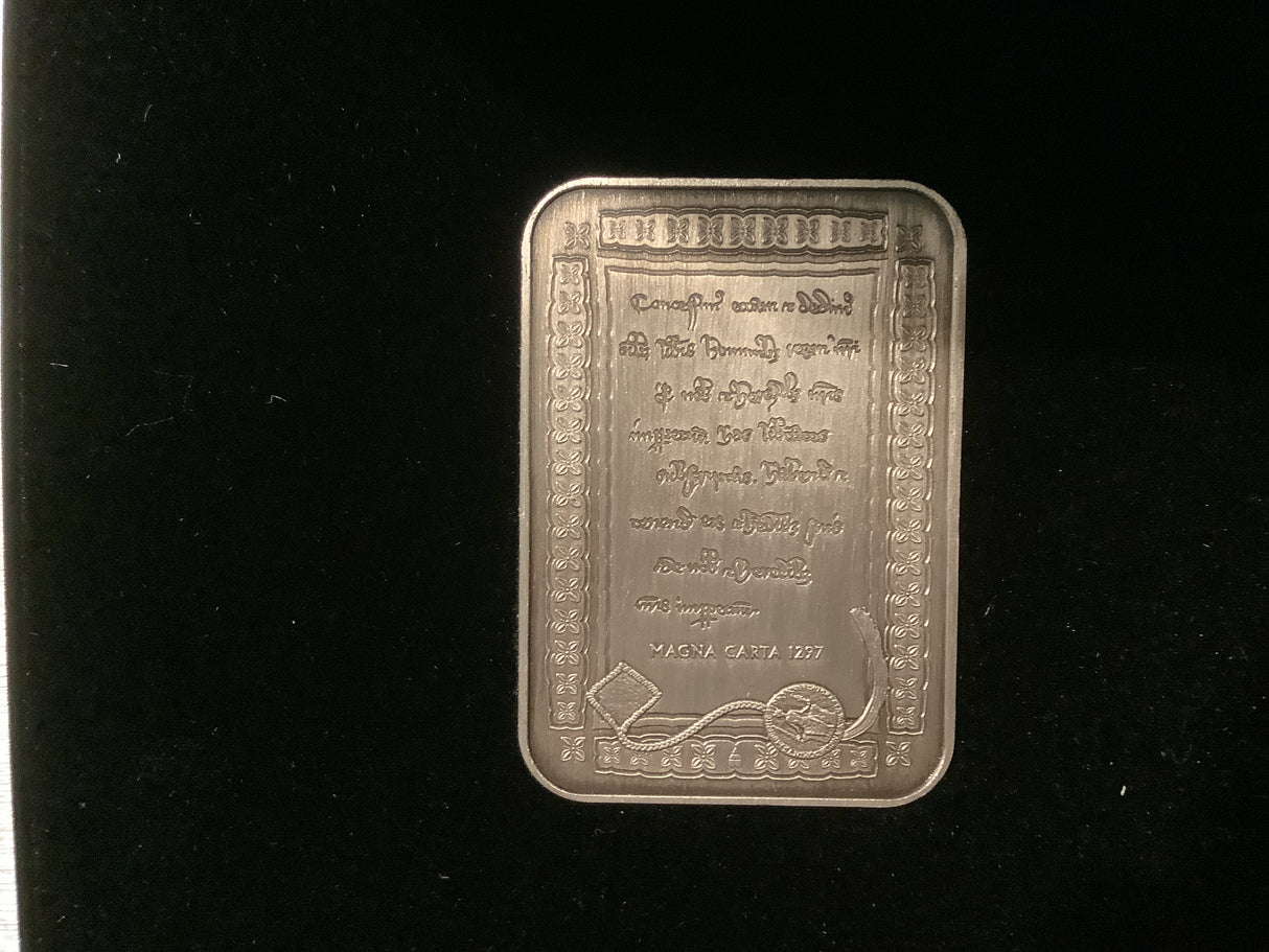 2015 $5 Silver Antique Rectangular Coin. Magna Carta 800 years.