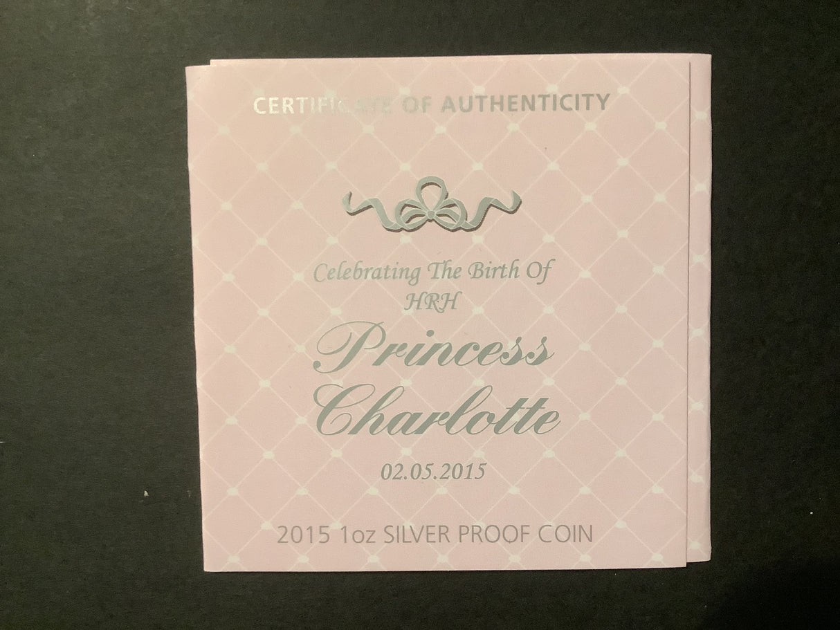 2015 Silver $1 Celebrating the Birth of HRH Princess Charlotte.