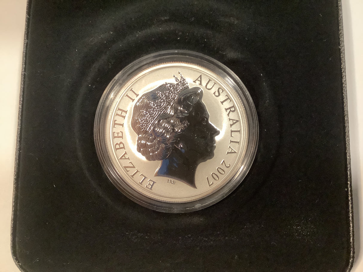 2007 Australian Artist Series $1 Selectively Gold Plated Silver Kangaroo. Rolf Harris.