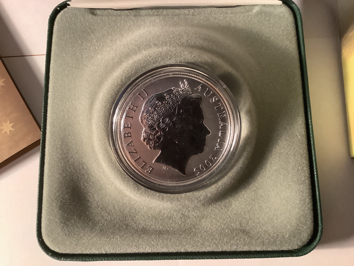 2005 $1 Selectively Gold Plated Silver Kangaroo Proof Coin