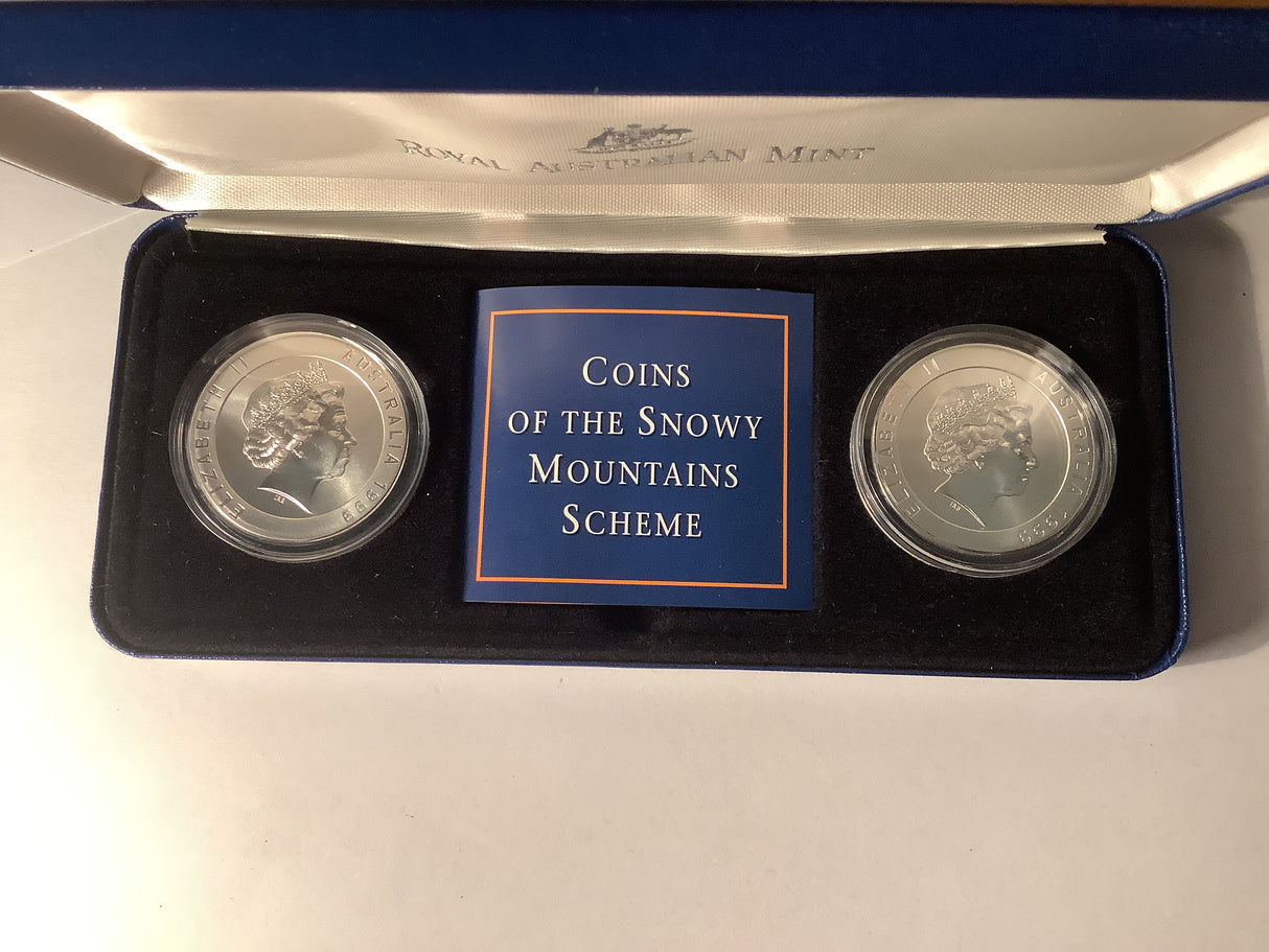 1999 Coin Set Coins Of The Snowy Mountains Scheme.