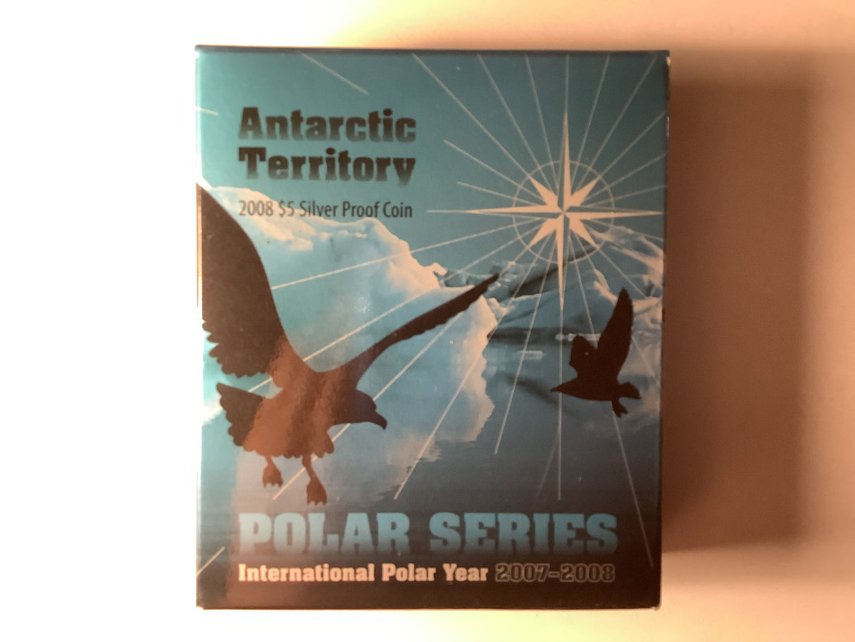 2008 Polar Series. Antarctic Territory $5 Silver Proof Coin