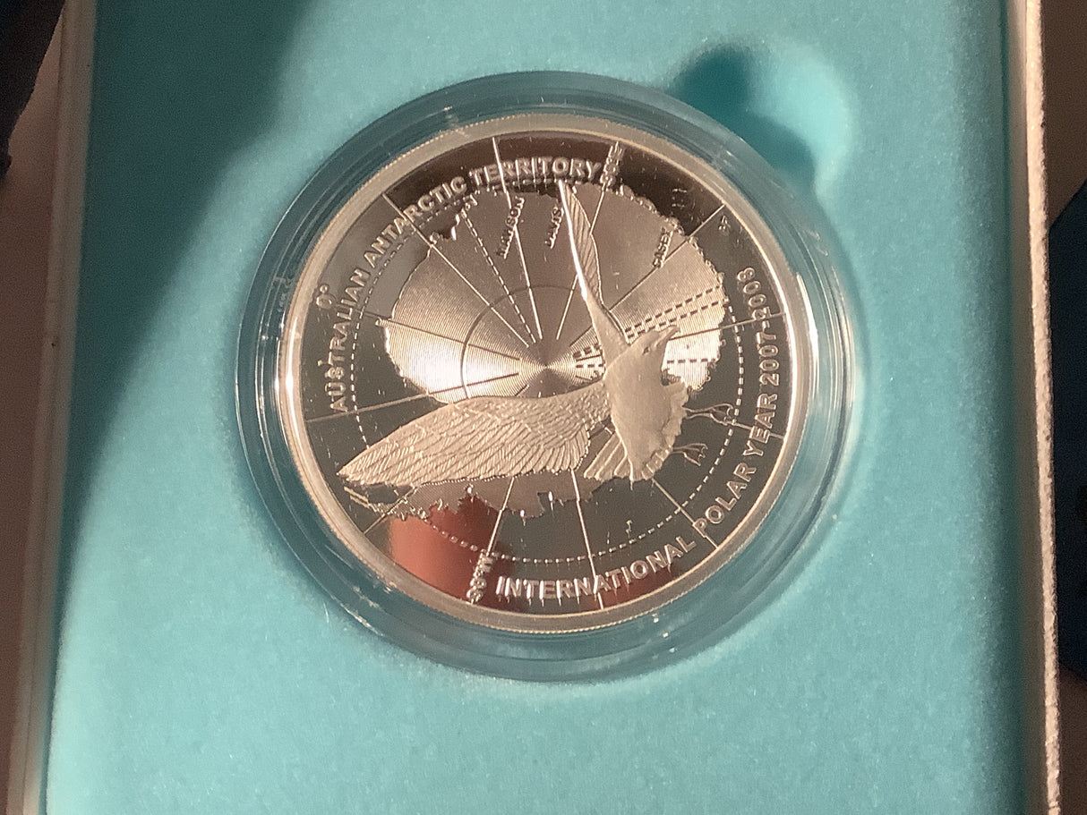 2008 Polar Series. Antarctic Territory $5 Silver Proof Coin