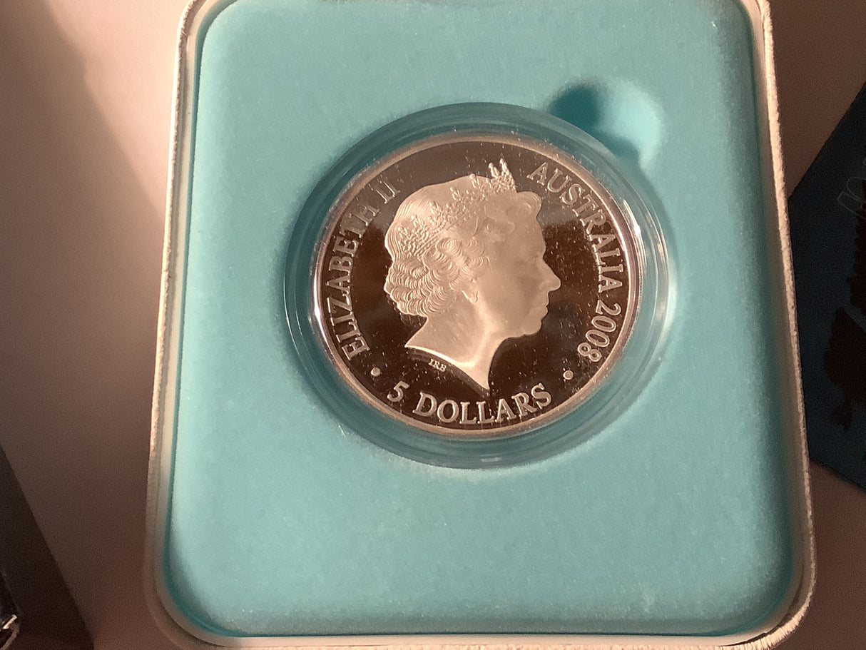 2008 Polar Series. Antarctic Territory $5 Silver Proof Coin
