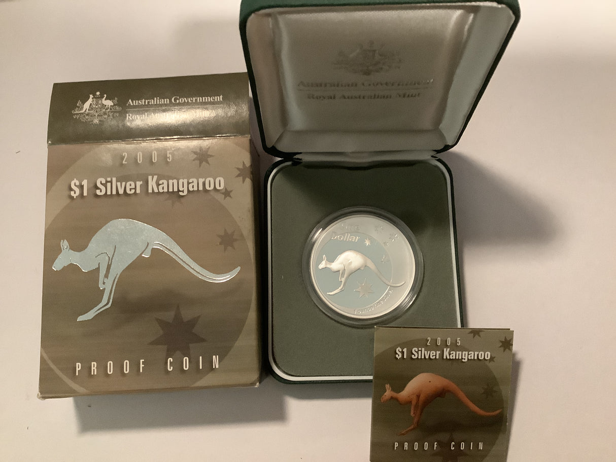 2005 $1 Silver Kangaroo Proof Coin