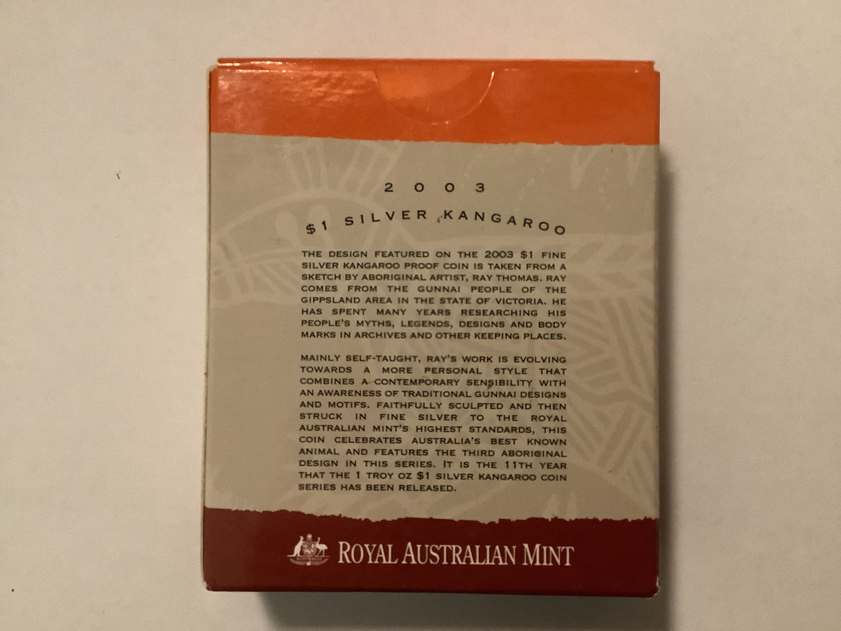 2003 $1 Silver Kangaroo Proof Coin