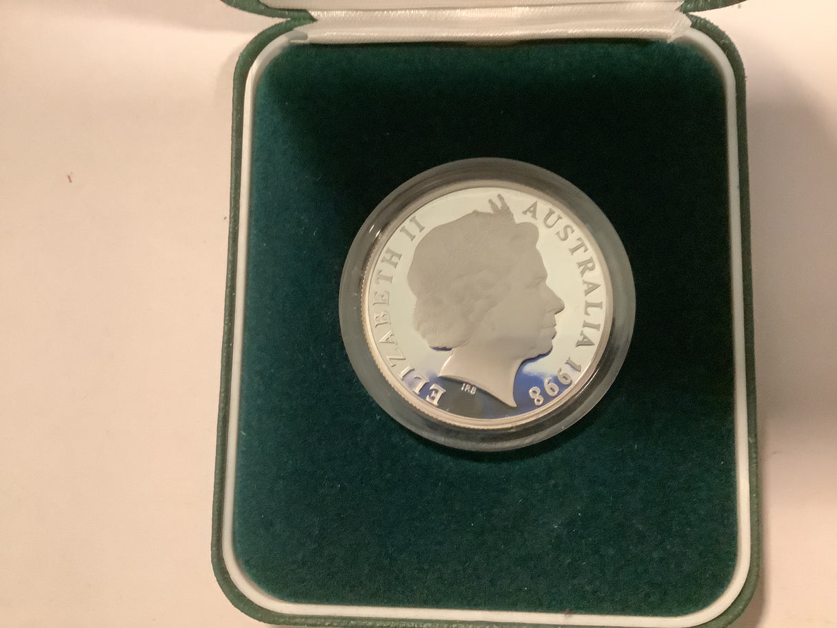 1998 Australia’s Endangered Species. Northern Hairy-nosed Wombat $10 Silver Piedfort Coin.