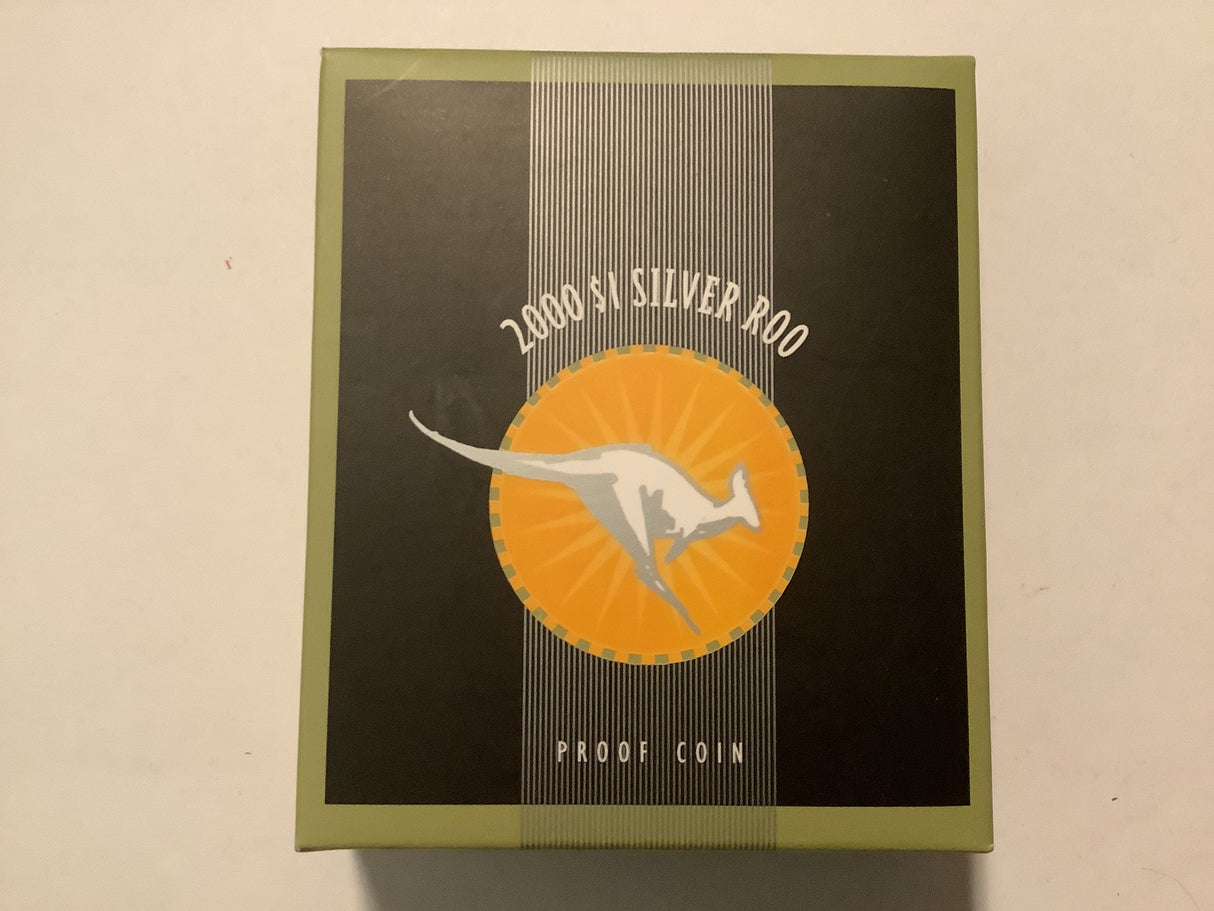 2000 $1 Silver Kangaroo Proof Silver Coin.
