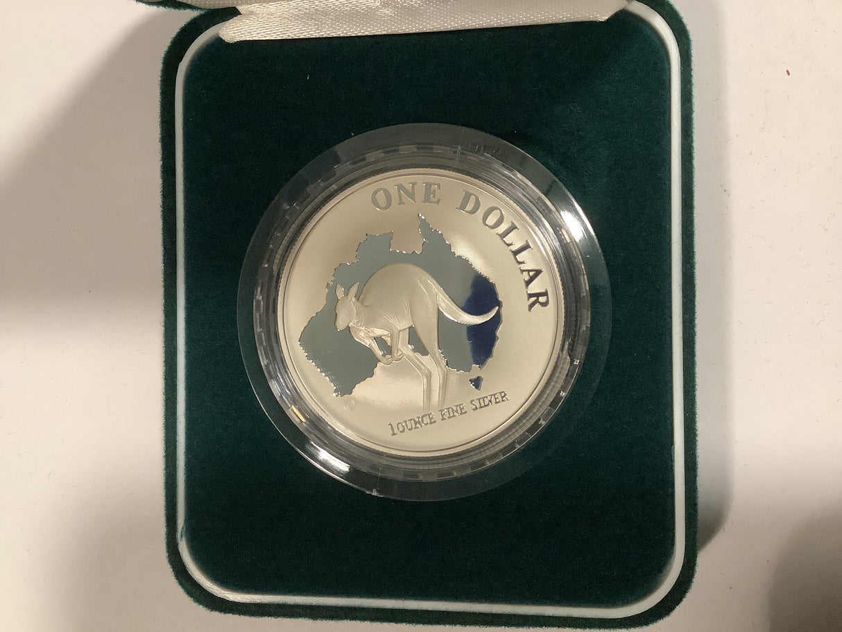 2000 $1 Silver Kangaroo Proof Silver Coin.