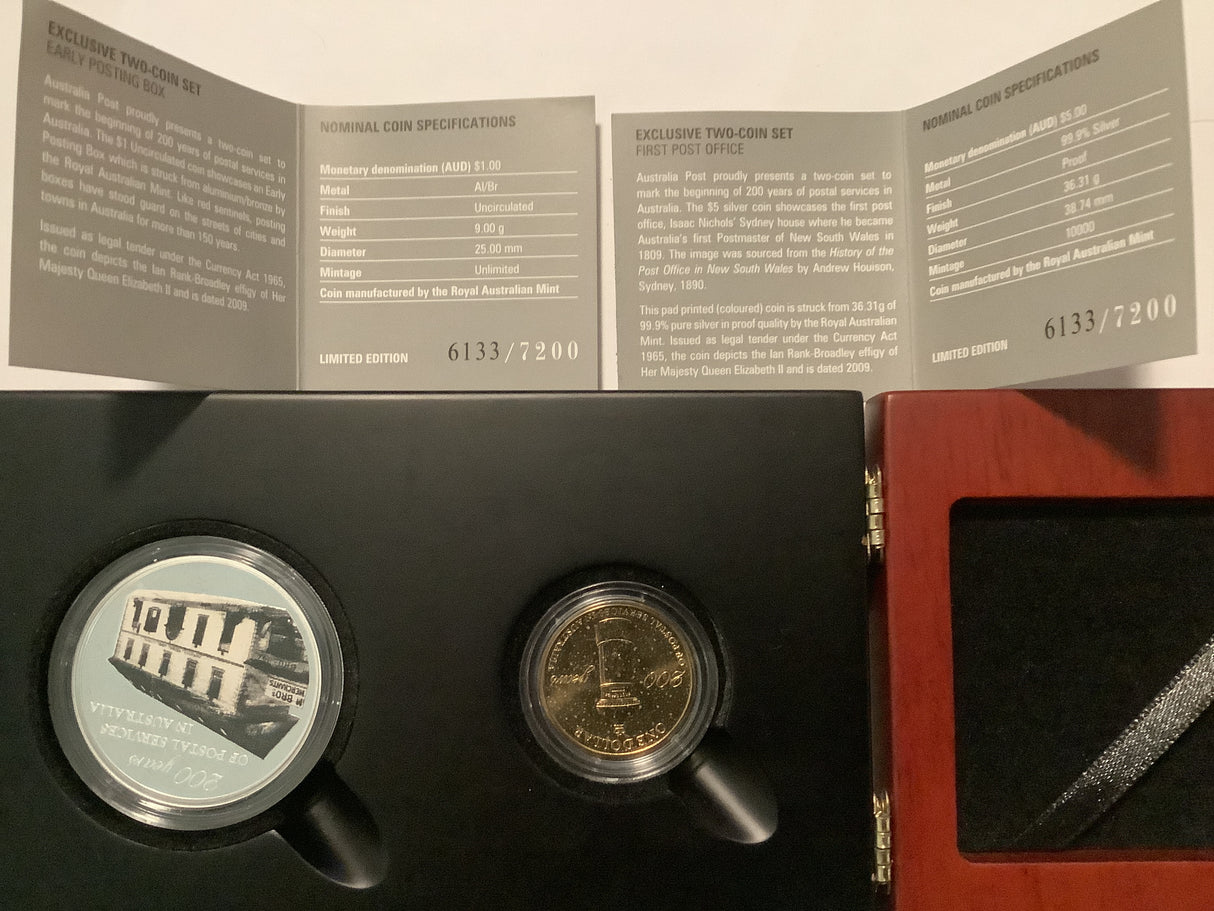 2009 Australia Post 200 Years Two-Coin Set.